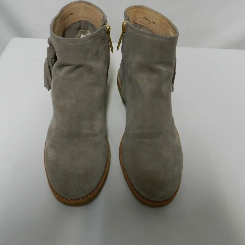 Kate Spade Bellamy Suede ankle boots booties w/tassel zip up Taupe NEW Size Sz 7